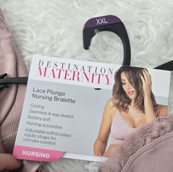 Destination Maternity Women's Cooling Lace Trim Nursing Bralettes. Bundl… - Picture 8 of 9